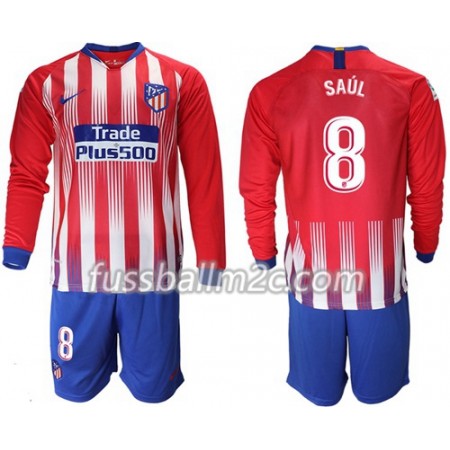 Fußballtrikots Atlético Madrid Saul 8 Kinder Heim Trikotsatz 2018-2019 Langarm Fußballtrikots Atlético Madrid Saul 8 Kinder Heim Trikotsatz 2018-2019 Langarm